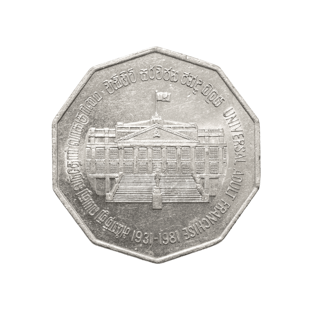 Universal Adult Franchise, 50th Anniversary 5 Rupees coin